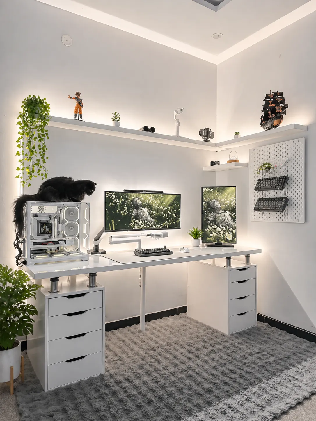 Shamsrig Desk | Minimalist IKEA Inspired Table with Risers | IK002 - Image 11