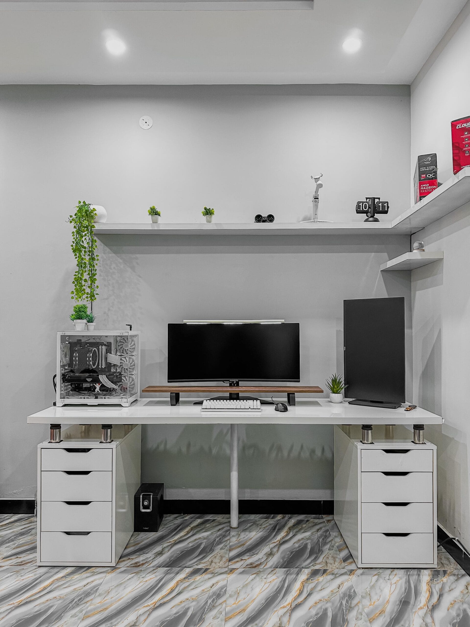 Shamsrig Desk | Minimalist IKEA Inspired Table with Risers | IK002 - Image 2